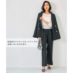 ワイドパンツ レディース ストライプパンツ ツ...の詳細画像1