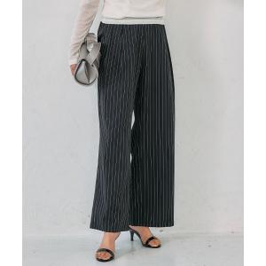 ワイドパンツ レディース ストライプパンツ ツ...の詳細画像2