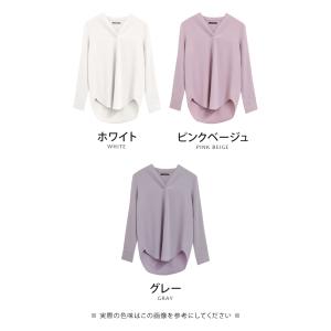 シャツ ブラウス Vネック レディース きれい...の詳細画像2