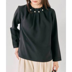 パールネックブラウス レディース 春 秋 M ...の詳細画像2