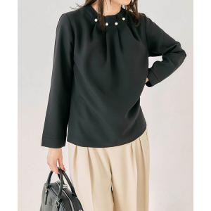 パールネックブラウス レディース 春 秋 M ...の詳細画像3