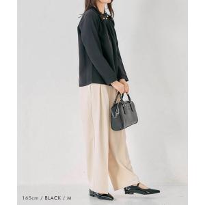 パールネックブラウス レディース 春 秋 M ...の詳細画像4