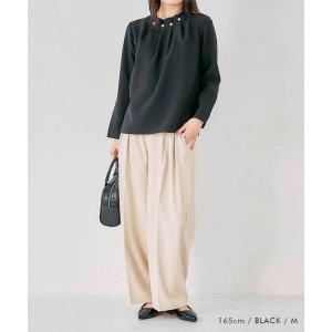 パールネックブラウス レディース 春 秋 M ...の詳細画像5