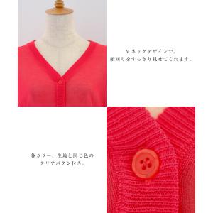 カーディガン レディース 薄手 ドルマン Vネ...の詳細画像3