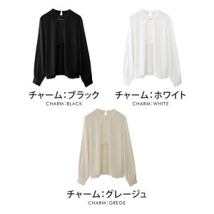 ブラウス レディース 長袖 ボウタイ シャツ ...の詳細画像2