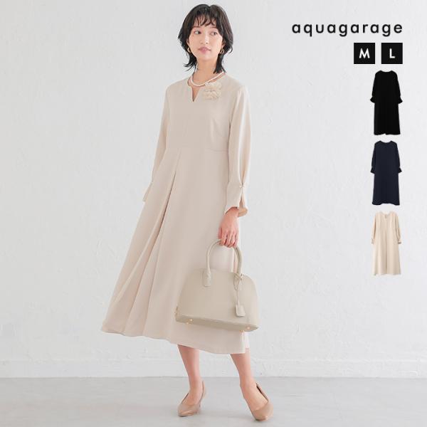 キーネックワンピース レディース  春 秋 冬