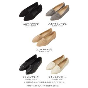 ローファー パンプス フラットシューズ 靴 ポ...の詳細画像2
