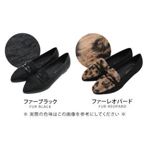 ローファー パンプス フラットシューズ 靴 ポ...の詳細画像4