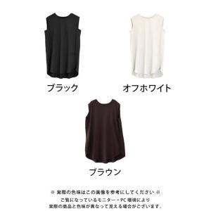 ノースリーブカットソー レディース 春 夏 ロ...の詳細画像1