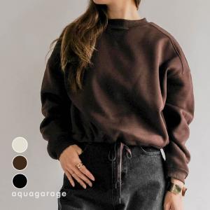 ガジェット付き裾ドロスト裏起毛スウェット 春 秋 冬 M L