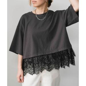 Tシャツ レディース 半袖 裾レース カットソ...の詳細画像2