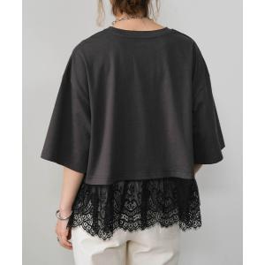 Tシャツ レディース 半袖 裾レース カットソ...の詳細画像4