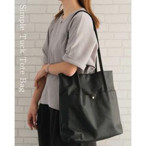 合皮シンプルタックトートバッグト レディース