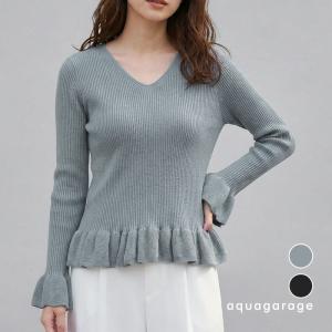 2wayフリルニットトップス 春 秋 冬 レディース ≪ゆうメール便配送30・代引不可≫