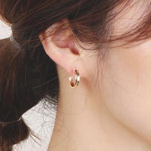 フープピアス イヤリング レディース 2連 ク...の詳細画像1