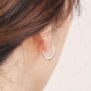 フープピアス イヤリング レディース 2連 ク...の詳細画像5