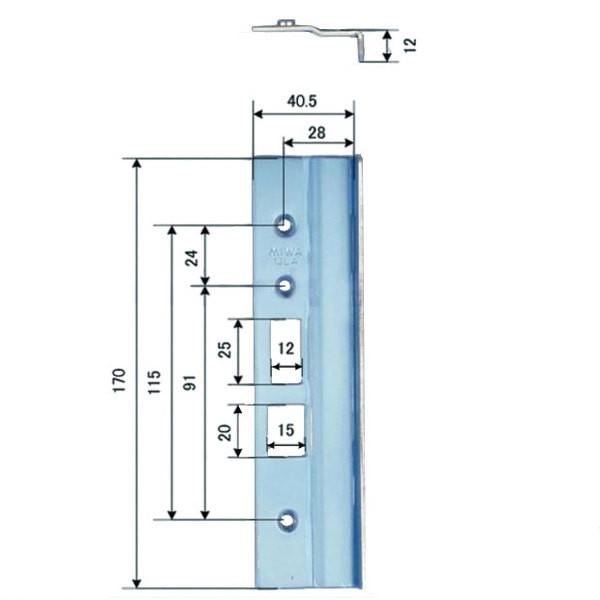 MIWA 美和ロック 13LA.FT L2  L型段付きフロント　ST シルバー　左右勝手あり　【在...