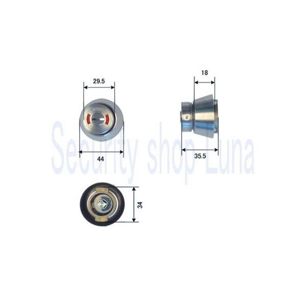 美和ロック ＬＡ−８．EY 表示付非常開シリンダー 扉厚：33〜41mm　シルバー色（ST）　【在庫...