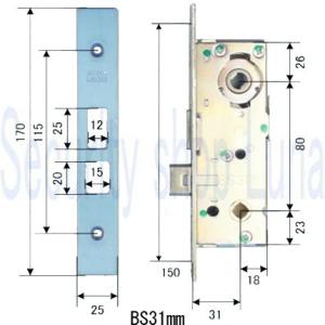 ALPHA（アルファ）新日軽主用錠ケース ACY-33 34 45用 C8NDL229P2