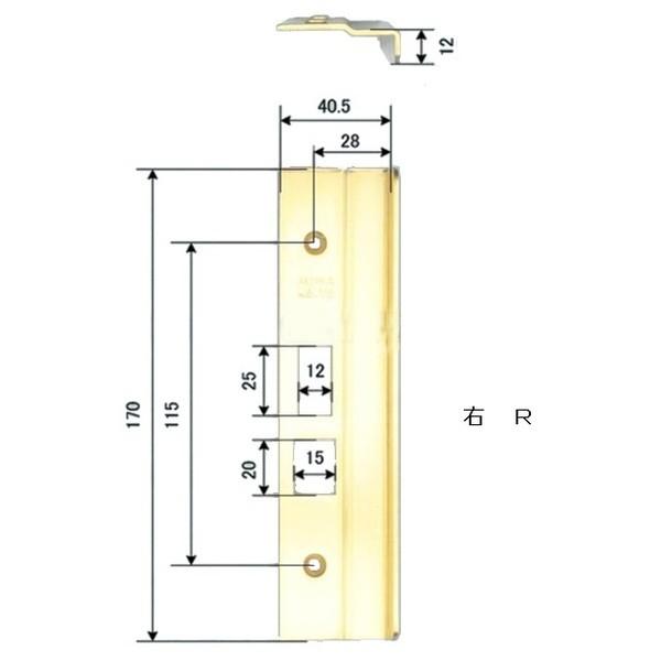 MIWA 美和ロック LA.FT L2  L型段付きフロント　BS ゴールド　左右勝手あり　【在庫品...