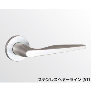 美和ロック LA55.KNB ステンレスレバーハンドル SD色 美和ロック LA55.KNB 扉厚33〜41mm LA用ステンレスヘヤーライン