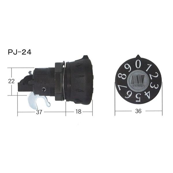 タジマ（ＭＥＴ）　myナンバー錠（ダイヤル錠）　番号可変式　タテ（上吊元）　ＰＪ−２４