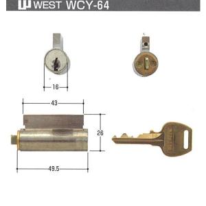 WEST ウエスト アクト面付レバー用シリンダー PIN-G7510-R (WCY-65
