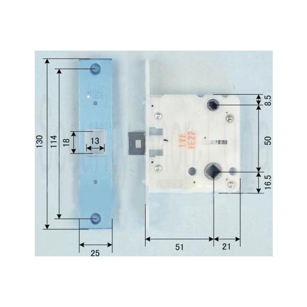 MIWA　ZLC．CS　（バックセット：51mm）　錠ケースのみ　【在庫品】