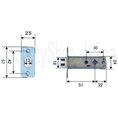 MIWA　ZLTD．CS　（バックセット：51mm）　錠ケースのみ　【在庫品】