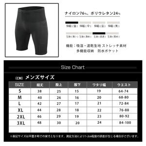 ランニングパンツ ハーフタイツ ウエストポケッ...の詳細画像1