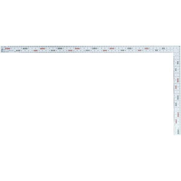 シンワ測定 曲尺厚手広巾 シルバー 50cm 表裏同目 8段目盛 11481