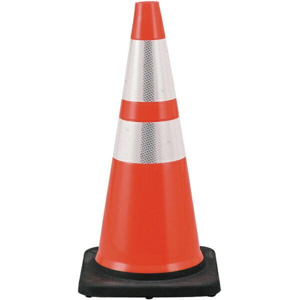 カラーコーン 赤／白反射シート 高さ： 710mm ベース： 360mm角 高輝度反射タイプ PVC...