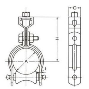 アカギ　SUS　ローラーバンド　組式　吊タイプ　タン3/8　65A　適径76.3用　A11217-0...