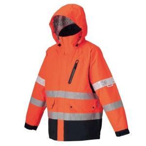 高視認性防護服 蛍光オレンジ ジャケット 3L レインウェア TY-71J3L