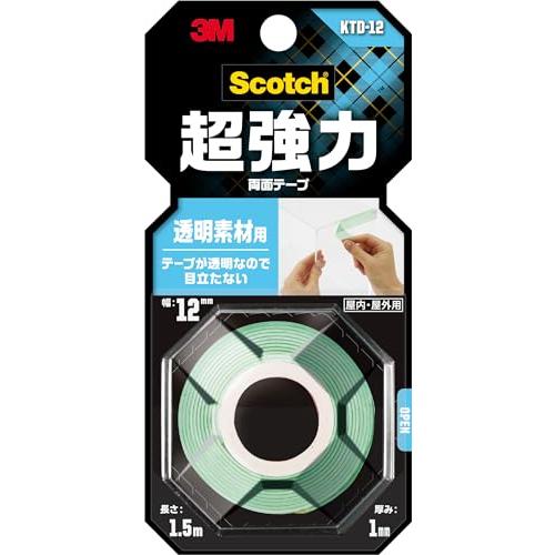 3M 両面テープ 超強力 透明 素材用 幅12mm 長さ1.5ｍ スコッチ KTD-12 小巻
