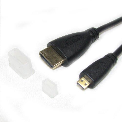 microHDMI-HDMI変換ケーブル モニター用 金メッキ仕様 1.5m(両端子キャップ付き)V...