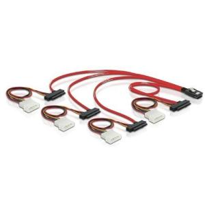 CY LSI / 3?ware Molex Mini SAS SFF - 8087?to SFF - 8482?SASケーブルと電源X 4｜rung