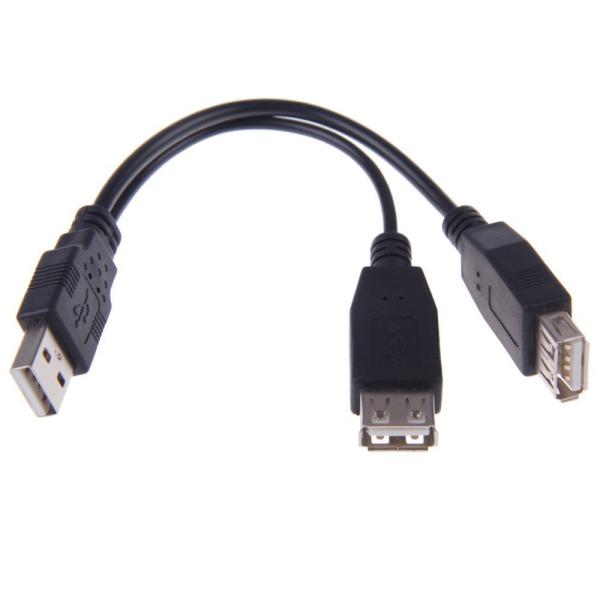 CY USB 2.0 AオスtoデュアルデータUSB 2.0 Aメス+電源ケーブルUSB 2.0 A...