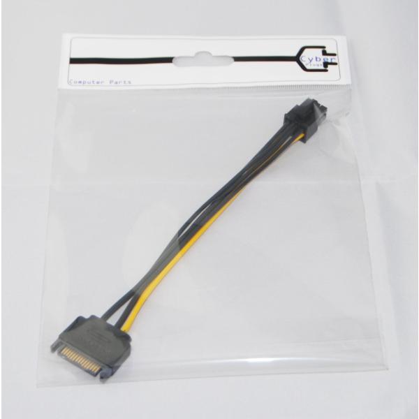 SATA電源 - VGA 6Pin 補助電源 変換ケーブル SATA 15ピン- PCI Expre...