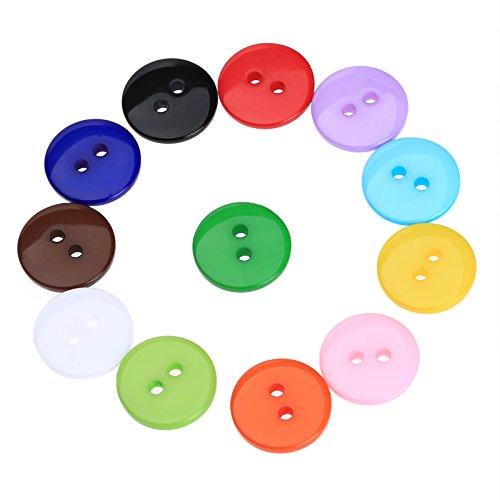 100個入り 手芸用 カラフルボタン 釦 丸型 二つ穴ボタン 10mm 縫製 人形 ボタン 手芸材料