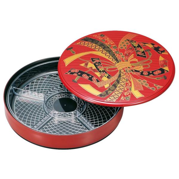 中谷兄弟商会 山中漆器 10.0寿司桶(中子付)朱 のし 33-5311