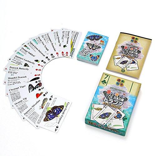 カロラータ トランプ (日本の蝶クイズ付) プラスチック製 日本の蝶 知育ゲーム リアル日本の蝶 ト...