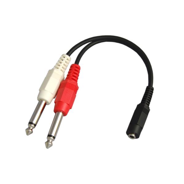 3.5mm ステレオミニジャック(メス) - 6.3mm モノラル標準プラグ(オス)×2 オーディオ...
