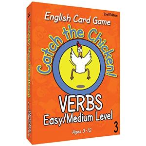 VERBS Easy/Medium Level Catch The Chicken 英語カードゲーム English Card Game 英語動詞フラ｜ショップ ルーン
