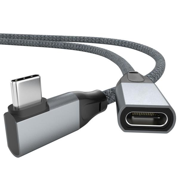 USB-C延長ケーブル直角0.3M, 90度USB-C 3.2 Gen2 20Gbps 高速転送 P...