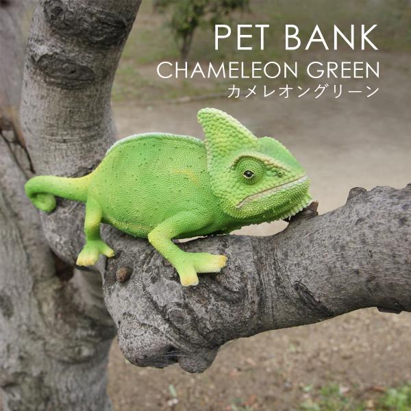 PET BANK ペットバンク CHAMELEON GREEN カメレオングリーン オブジェ 貯金箱...