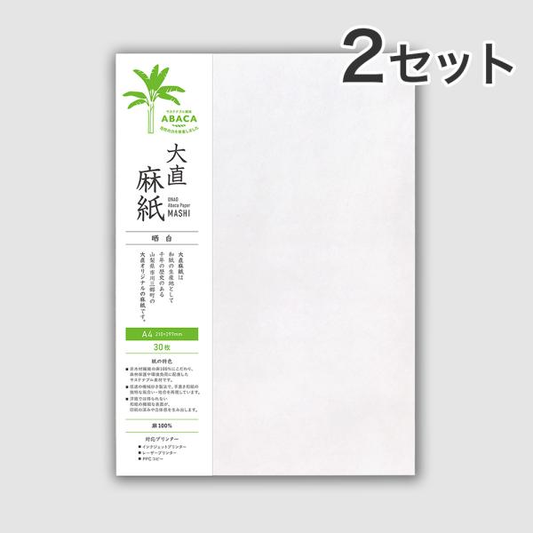 大直 和紙 プリンター用紙 麻紙 晒白 A4 30枚入×2セット