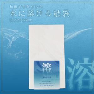 和紙 水に溶ける紙袋 小 12cm×6cm×22cm 10枚入