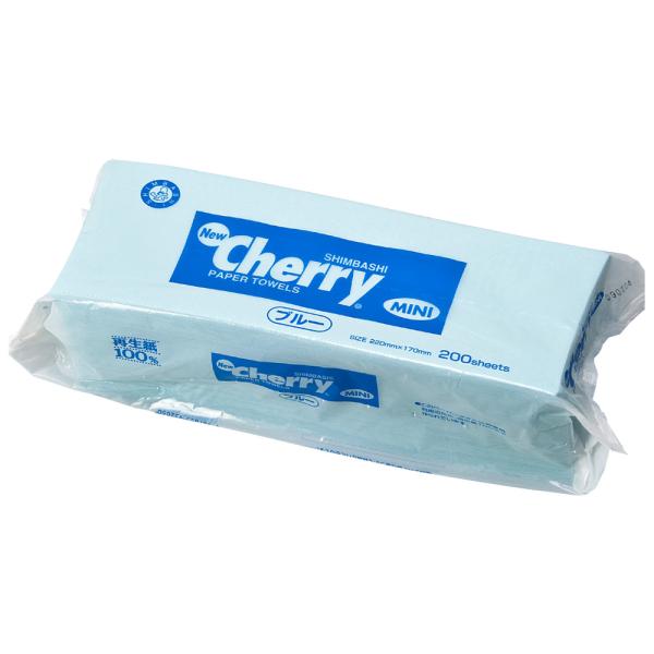 ニューチェリー ミニタオル ブルーペーパータオル （エコノミー/220×170mm） 200枚×5個