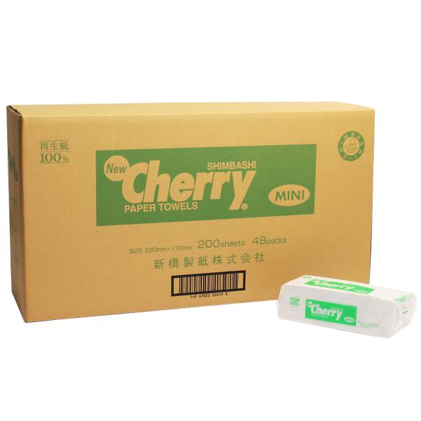 ニューチェリー ミニタオル ペーパータオル （エコノミー/220×170mm） 200枚×48個×2...